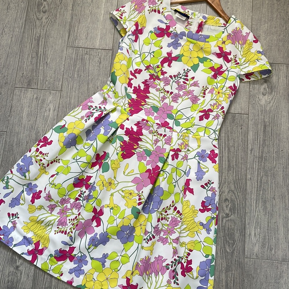 Blue LES COPAINS Multicolored Dress - pink green yellow purple white EU44
